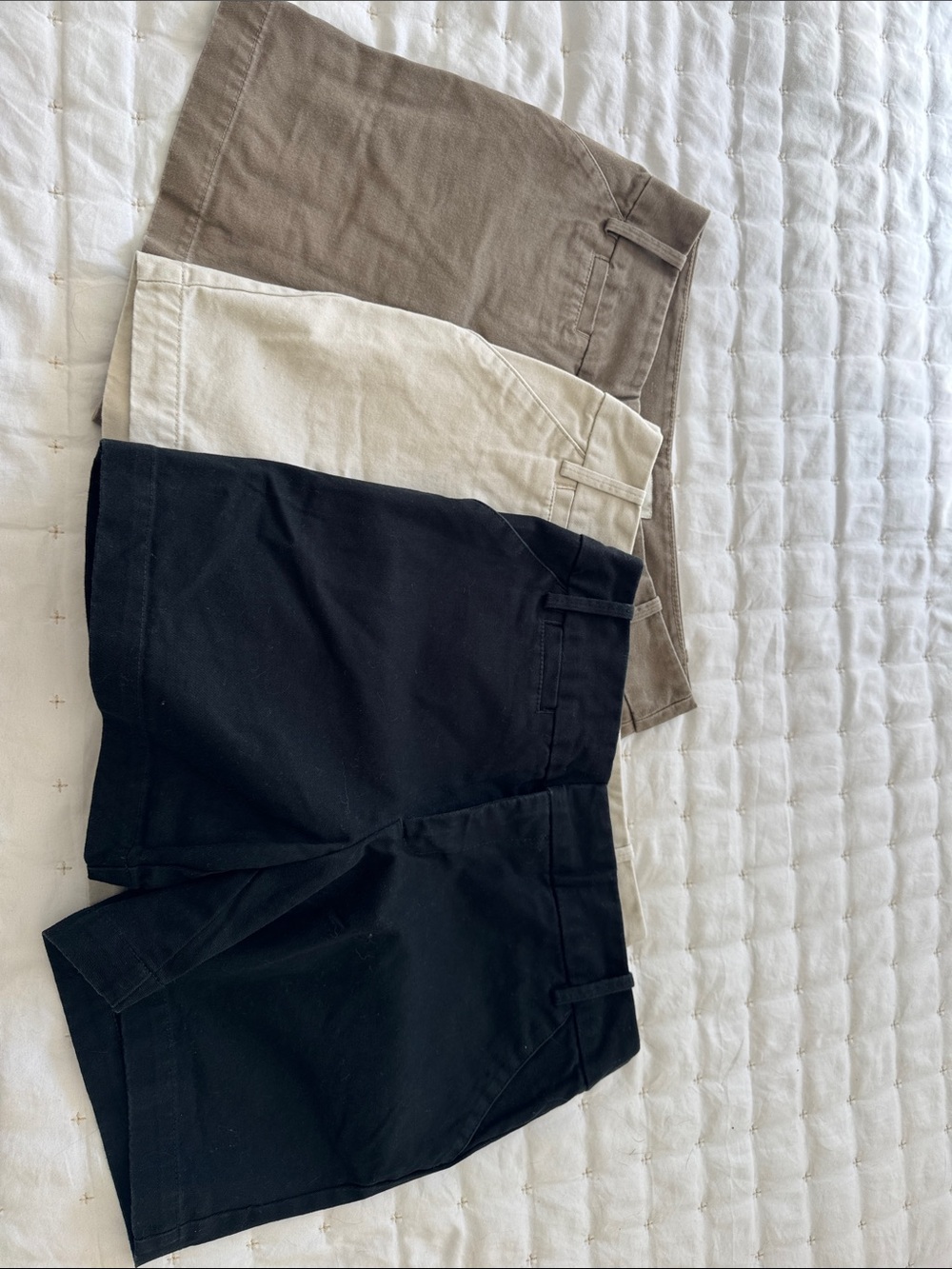 Missy Casual Chino Shorts - Black, Cream, Taupe